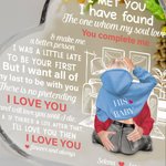 Personalisierte gemütliches Bett Sie vervollständigen mich Herz Acryl Plaque mit Namen und Zeichen Valentinstag Jahrestag Geschenk für Paar