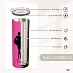 Personalisierte 20oz Tanz Ballerina Silhouette gerade Skinny Becher mit Namen und Stroh Geburtstag Frauentag Geschenk für sie