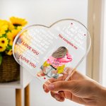 Targa personalizzata Busy City You Complete Me Heart in acrilico con nome e caratteri Regalo di San Valentino per anniversario di coppia