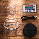 Personalizzato Giocatore di calcio Illusione LED Luce notturna Colori diversi che cambiano con telecomando e tocco Camera Decor Regalo di compleanno p