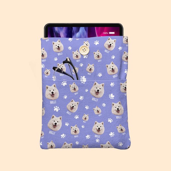 Personalisierte bunte Haustier Pfote Knochen Druck Foto Buchhülle Buchdeckel Schutz mit Foto Name und Tasche zurück zu Schule Geschenk für Leser Tierl