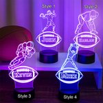 Personalizzato Giocatore di calcio Illusione LED Luce notturna Colori diversi che cambiano con telecomando e tocco Camera Decor Regalo di compleanno p