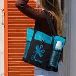 Personalised Hair Stylist Glitter Work Handbag Zippered Tote Bag with Name and Mesh Belt Large Capacity Gift for Hairstylist Hairdressers