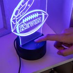 Personalizzato Giocatore di calcio Illusione LED Luce notturna Colori diversi che cambiano con telecomando e tocco Camera Decor Regalo di compleanno p