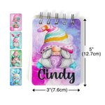 Personalized Colourful Easter Gnome A7 Notebook with Name Easter Basket Stuffers Birthday Easter Party Gift for Kids