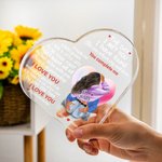 Personalized Bubble Love You Complete Me Heart Acrylic Plaque with Name and Characters Valentine's Day Anniversary Gift for Couple