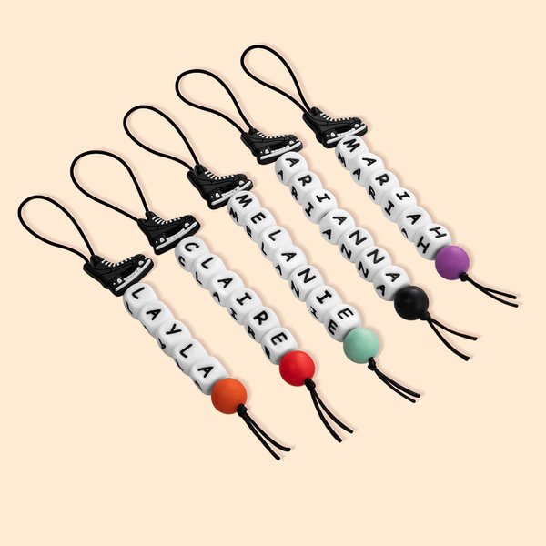 Porte-clés en Silicone Personnalisé des Lettres avec Perles Rondes Colorées sur Thème du Sport Hockey Cadeau Anniversaire pour Amateur de Hochey