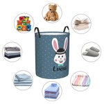 Panier de Rangement Personnalisé avec Lapin Organisateur Étanche pour Linge Jouets Livres Cadeau d'Anniversaire de Pâques pour Famille Enfant