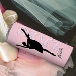 Personalisierte 20oz Tanz Ballerina Silhouette gerade Skinny Becher mit Namen und Stroh Geburtstag Frauentag Geschenk für sie