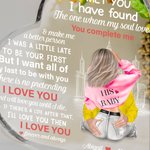 Targa personalizzata Busy City You Complete Me Heart in acrilico con nome e caratteri Regalo di San Valentino per anniversario di coppia