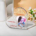 Personalized Bubble Love You Complete Me Heart Acrylic Plaque with Name and Characters Valentine's Day Anniversary Gift for Couple