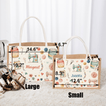 Sac en Toile de Jute Personnalisé avec Nom Cadeau Anniversaire Fête des Mères pour Amateur de Couture