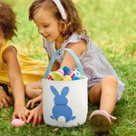 Personalized Cute Sequin Easter Bunny Basket with Embroidered Name and Handle Easter Gift for Kids