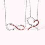 Collier Infini Personnalisé avec Texte et Pierre de Naissance Pendentif Transformable en Coeur Cadeau Anniversaire St Valentin pour Femme