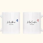 Personalized Simple Love White Mug with Name & Date Valentine's Day  Anniversary Gift for Couple
