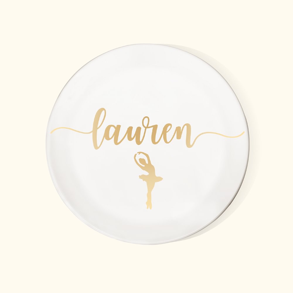 Porte-bijoux personnalisé en céramique avec nom pour la danse de la ballerine Cadeau d'anniversaire et de mariage pour elle