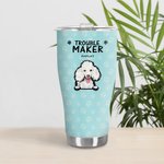Trouble Maker Paw Print 30oz Food Grade Curved Tumbler Cadeau pour les amoureux des chiens, des chats et des animaux de compagnie