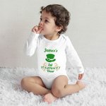 Personalized 1st St. Patrick's Day 100% Cotton Baby Romper with Name Baby Shower Gift for Newborns