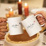 Personalized Simple Love White Mug with Name & Date Valentine's Day  Anniversary Gift for Couple