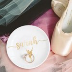 Personalisierte Tanz Ballerina Keramik Schmuck Ring Dish mit Namen Geburtstag Hochzeit Geschenk für sie