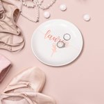 Personalisierte Tanz Ballerina Keramik Schmuck Ring Dish mit Namen Geburtstag Hochzeit Geschenk für sie