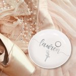Personalisierte Tanz Ballerina Keramik Schmuck Ring Dish mit Namen Geburtstag Hochzeit Geschenk für sie