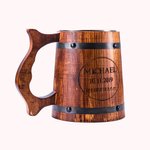 Chope à Bière en Bois Personnalisée avec Texte Cadeau d’Anniversaire pour Père ou Frère