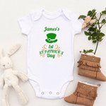 Personalized 1st St. Patrick's Day 100% Cotton Baby Romper with Name Baby Shower Gift for Newborns