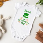 Personalized 1st St. Patrick's Day 100% Cotton Baby Romper with Name Baby Shower Gift for Newborns