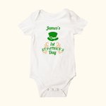 Personalized 1st St. Patrick's Day 100% Cotton Baby Romper with Name Baby Shower Gift for Newborns