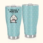 Trouble Maker Paw Print 30oz Food Grade Curved Tumbler Cadeau pour les amoureux des chiens, des chats et des animaux de compagnie