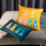 Housse de Coussin Motif Lapin Coeur Accessoire Personnalisé avec Nom Cadeau de Pâques pour Famille