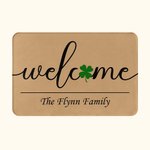 Personalized Lucky Four Leaf Clover Non-Slip Welcome Doormat Home Decoration St. Patrick's Day Housewarming Gift for Family