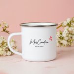 Personalized Simple Love White Mug with Name & Date Valentine's Day  Anniversary Gift for Couple