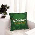 Gepersonaliseerde St. Patrick's Day Four Leaf Clover kussenhoes Home Couch Decoratie met tekst Cadeau voor familie
