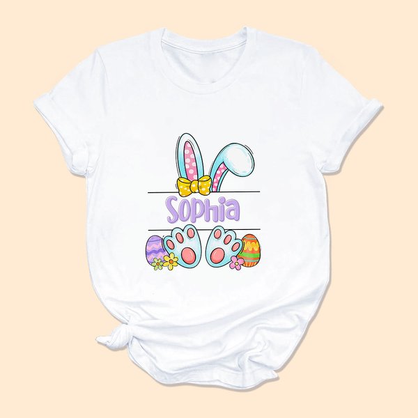 Huevos de Pascua Personalizados Conejito de Algodón Niño Camiseta Bebé Body con Nombre Colorido Pascua Baby Shower Regalo para Bebé Niños