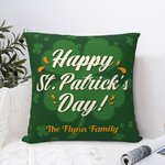 Gepersonaliseerde St. Patrick's Day Four Leaf Clover kussenhoes Home Couch Decoratie met tekst Cadeau voor familie