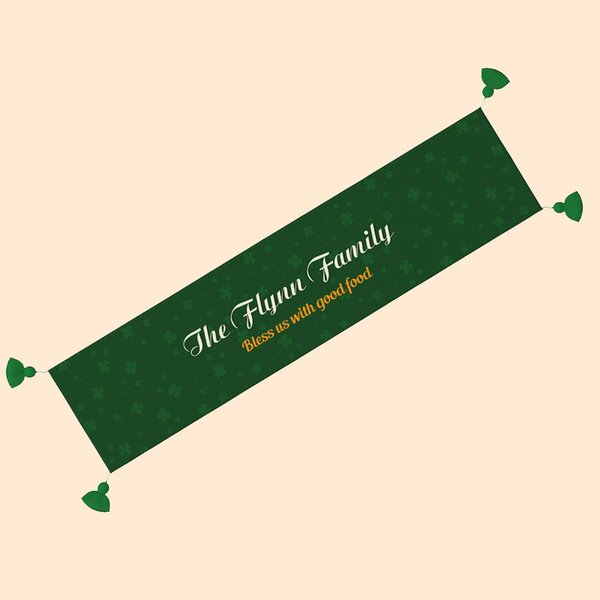 St. Patrick's Day Clover Tassels Table Runner