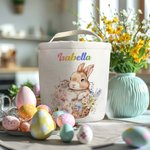 Sac en Toile pour Chasse aux Oeufs Sac Personnalisé avec Nom Cadeau de Pâques pour Enfants