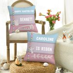 Cojín de Pascua personalizado con conejito en forma de cruz y nombre Decoración suave para el hogar Regalo de Pascua para niños y familia