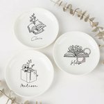 Personalizada Floral Libro Anillo de Cerámica Joyería Plato Día de San Valentín Cumpleaños Regalo para Ella Amante de los Libros