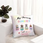 Personalisierte My Favorite Bunnies Throw Pillow Cover mit Haustier Avatar und Ostereier Urlaub Home Decoration Ostern Geschenk für Hundeliebhaber Bes