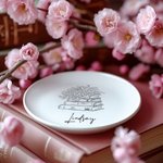 Personalizada Floral Libro Anillo de Cerámica Joyería Plato Día de San Valentín Cumpleaños Regalo para Ella Amante de los Libros