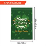 Personalised Happy St Patrick's Day Double-Sided Welcome Garden Flag with Text Lawn Decoration Gift for Family