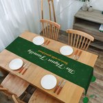 Personalised St. Patrick's Day Irish Shamrock Clover Tassels Table Runner with Text Dine Room Decor Holiday Gift for Family