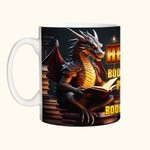 Personalised Book Dragon Ceramic Mug with Name 11oz/15oz Coffee Cup Birthday Gift for Readers Dragon Lovers