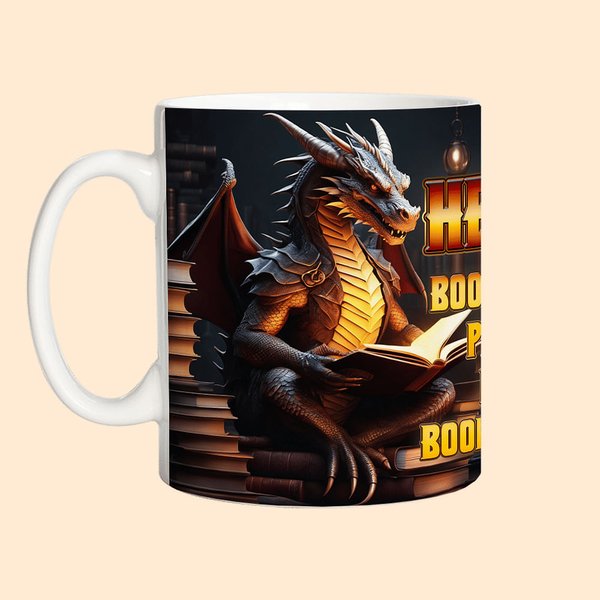 Libro personalizado Dragón Taza de cerámica con nombre 11oz/15oz Taza de café Regalo de cumpleaños para los lectores amantes del dragón