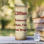 Livre Dragon Personnalisé 20oz Skinny Tumbler avec Couvercle Paille Brosse de Nettoyage Nom Tasse à Café Cadeau d'Anniversaire pour Lecteur Dragon Lov