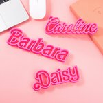 Personalized Pink Doll Inspired Style 3D Printed Nameplate Desk Display Girl Party Birthday Gift for Her Fashion Doll Fan