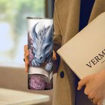 Livre floral personnalisé Dragon 20oz Skinny Tumbler avec paille et brosse de nettoyage Tasse à café portable Cadeau d'anniversaire pour les lecteurs 